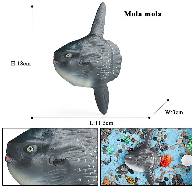 Oenux Модель Морские Животные Фигурки Экшн Океанские Рыбы Парусник Окунь Групер Лосось Фигурки для Аквариума ПВХ Обучающая Детская Игрушка