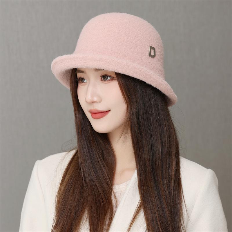Elegant Top Hat Women's Foldable Basin Hat Bucket Hat Japanese Retro Bucket Hat Autumn and Winter Warm Hat