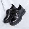 Fashion Luxury Brand British Style Lace Up Oxford Shoes Men Thick Soled Round Toe Leather Casual Leather Shoes Outdoor Sports Work Shoes