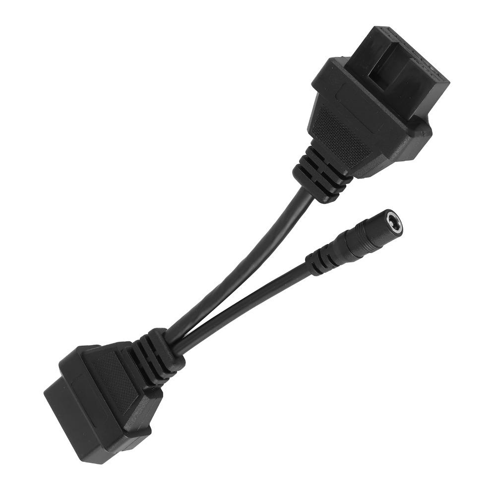 Black Vehicle Diagnostic Cable 12 Pin to 16 Pin Cable with Power Jack Fault Code Reading
