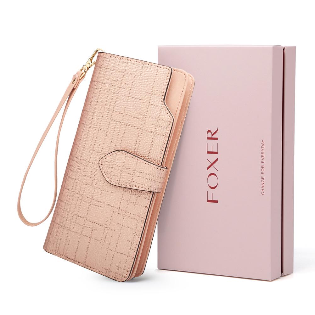 Женский роскошный двухслойный длинный клатч-кошелек из коровьей кожи 2024 года