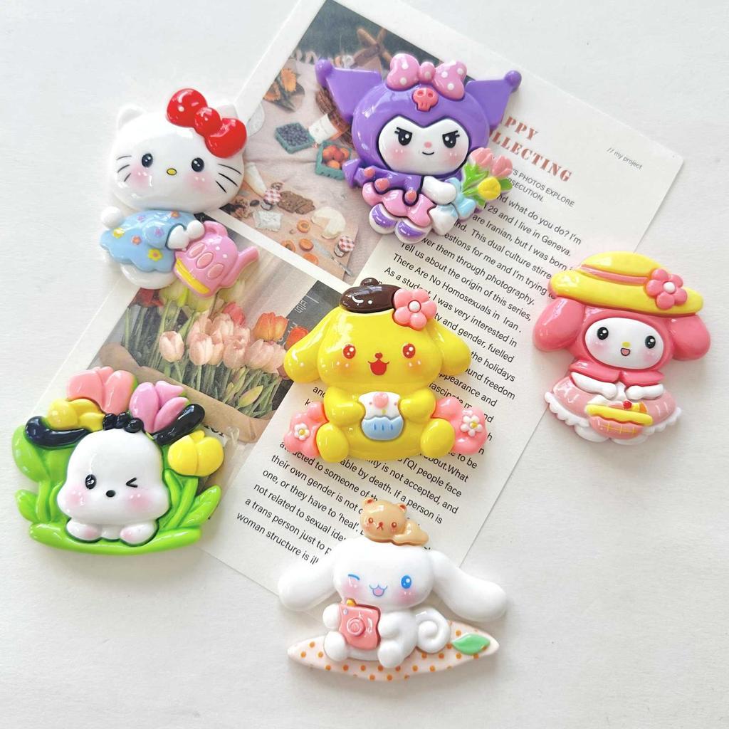 24/120PCS Cartoon Garden DIY resin accessories, cream glue phone cases, hair clips, refrigerator stickers, handmade materials