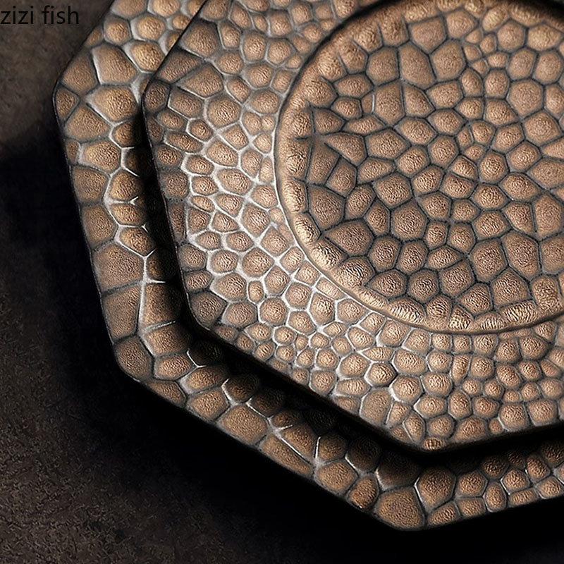 Ceramic Dinner Plate Restaurant Irregular Texture Flat Plate Steak Plate Pasta Plates Dessert Plates Snack Plates Home Tableware