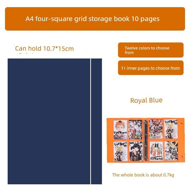 A4 Poster Storage Book A5 Two Palace Grid Loose-Leaf Folder A6 Four Palace Grid Favorites HD Inner Page Thickened Cover