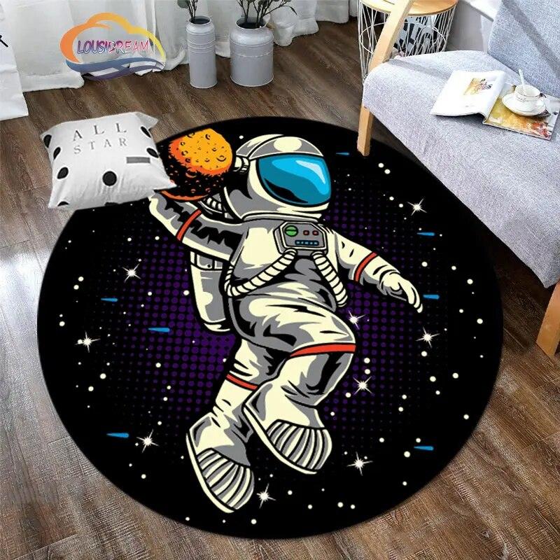 Космическая Вселенная вектор НЛО и множество планет в галактике круглые ковры для спальни Солнечная система детский ковер украшение гостиной