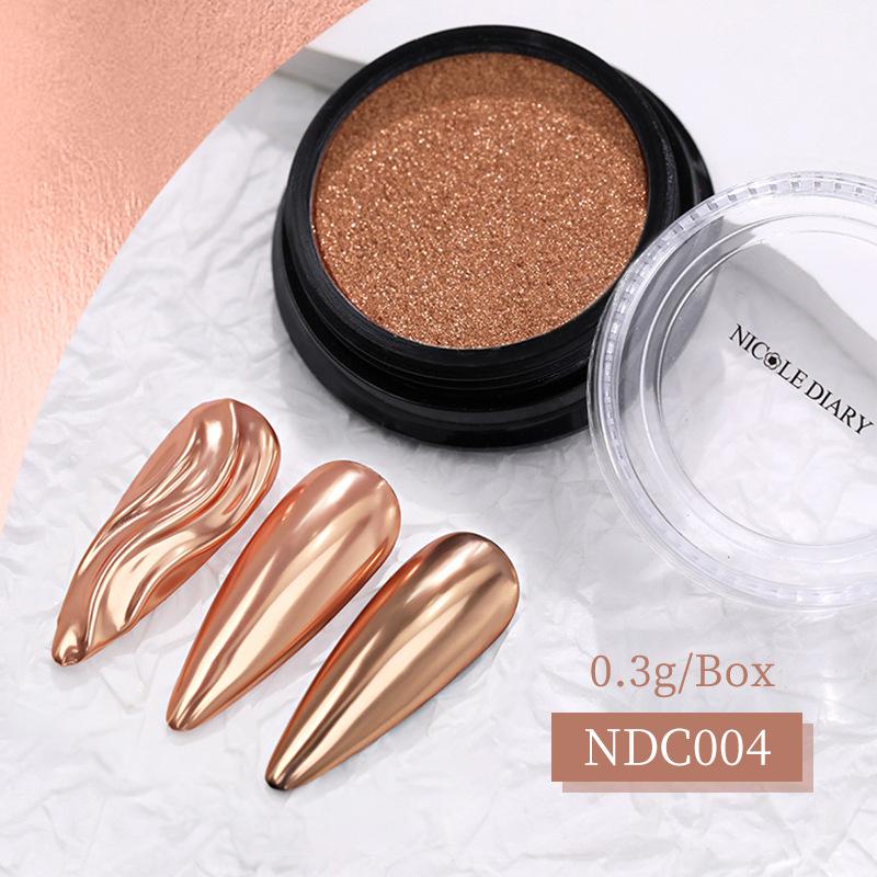 Nicole Diary Nail Art Solid Mirror Powder, Water Corrugated Mirror Flour, Aperture Laser Mirror Powder