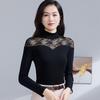 Women's Versatile Lace Patchwork Stretch Cotton Long Sleeve Top