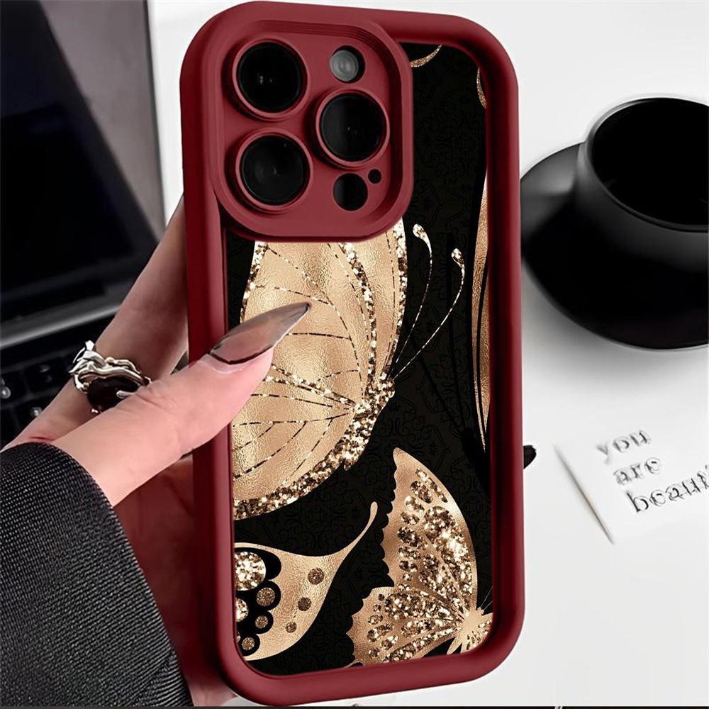 Мягкий чехол из ТПУ с ангельскими глазками для Samsung A05 A04 A10 A30 A13 A23 A53 A14 A24 A34 A54 A15 A25 A35 A55 S20 S23 FE S24 Ultra Ae64 с изображением бабочки и цветка