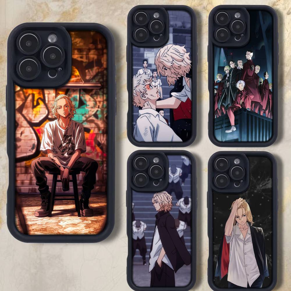 Tokyo R-Revengers Anime Phone Case For iPhone 17,16,15,14,13,12,Pro,Max,Plus,E,SE4,Air, emery Black Full Coverage TPU