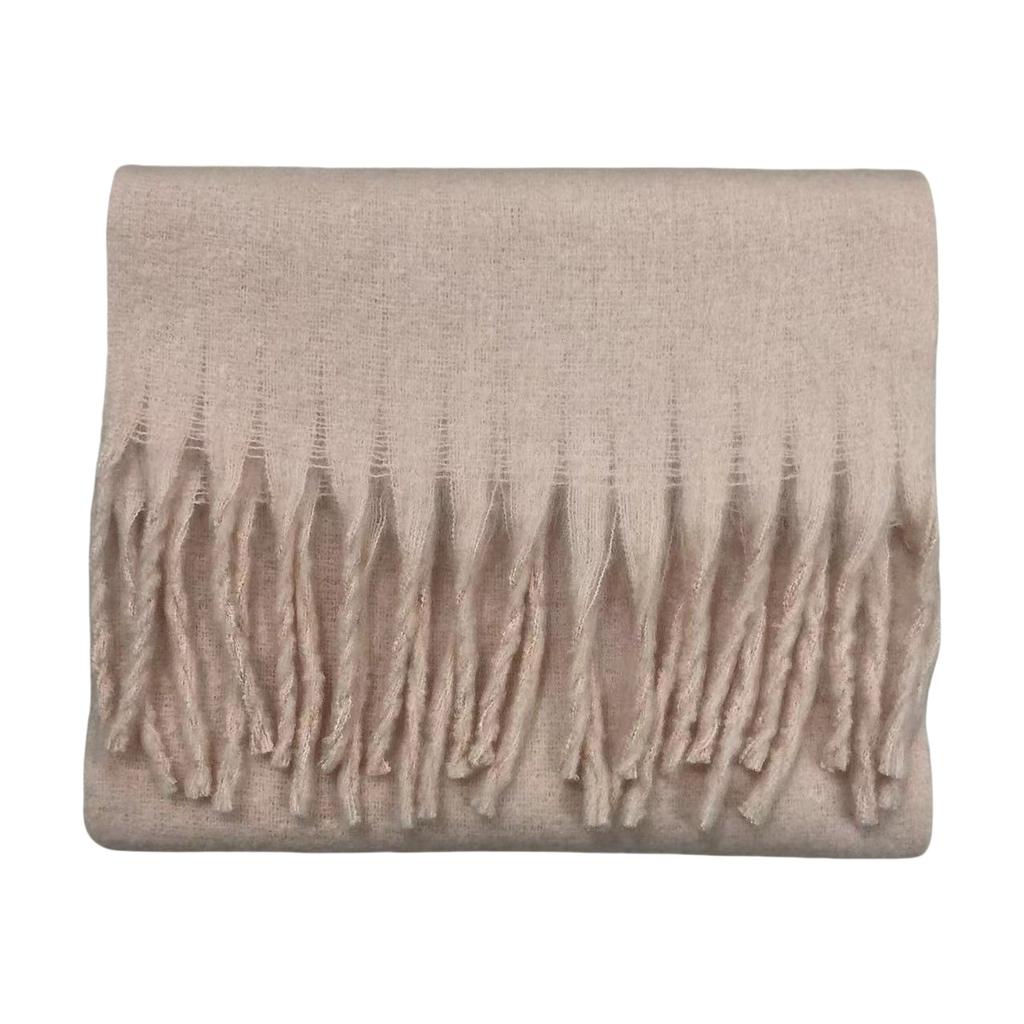 Solid Color Mohair Loop Yarn Scarf Women's Autumn and Winter New High-end Versatile Warm Scarf Shawl Dual-purpose