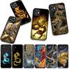Чехол для Apple iPhone 17 16 11 Pro XS Max XR 6 7 8 Plus 16E SE 2020 Air 5 SE2 Чехол для телефона Золотой Черный Дракон Обои