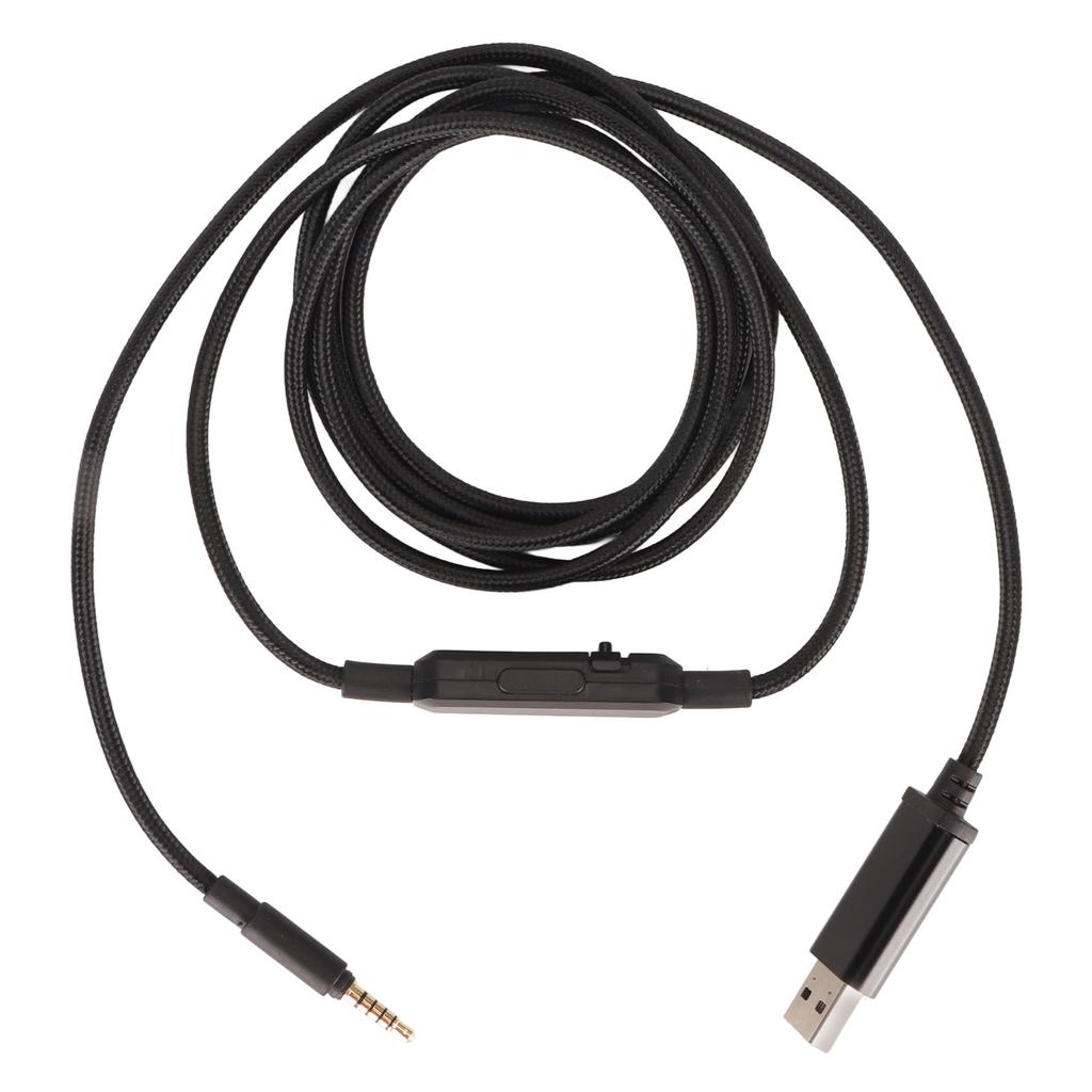 Headphone Sound Cable Replacement USB Gaming Headset Cord with in Line Volume Control Mute Button for Beyerdynamic