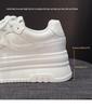2025 White Low-Top Thick-Soled Platform Shoes - Small Size, Breathable, Height-Enhancing, All-Match Casual Footwear for Spring & Autumn