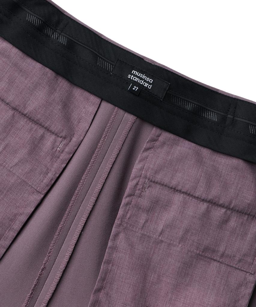 MUSINSA STANDARD WOMAN Women'S High-Waisted Wide Hidden Banding Slacks [Ash Purple]