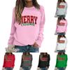 Women's T-shirt Tops Loose, Fashionable And Casual Christmas Print Round Neck Long-sleeved Sweatshirt
