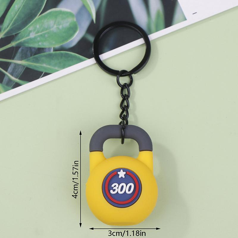 3D брелок для ключей в виде гири для женщин, симпатичный брелок для ключей от автомобиля, спортивный брелок из ПВХ, креативный брелок для сумки