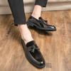 British Style Men's Comfortable Foot Cover Lazy Flow Su Le Fu Shoes Fashionable Patent Leather Breathable Pointed Bean Shoes