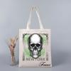 Летняя большая сумка с принтом имени на заказ, сумка для покупок с принтом черепа, женская парусиновая сумка, сумка-шопер, эко-женская женская сумка в стиле Харадзюку на плечо для девочек