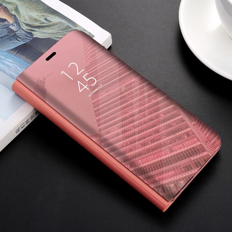 Умный зеркальный чехол для телефона с защитой от падения, магнитный флип из искусственной кожи для Samsung Huawei Honor Xiaomi Redmi iPhone OnePlus