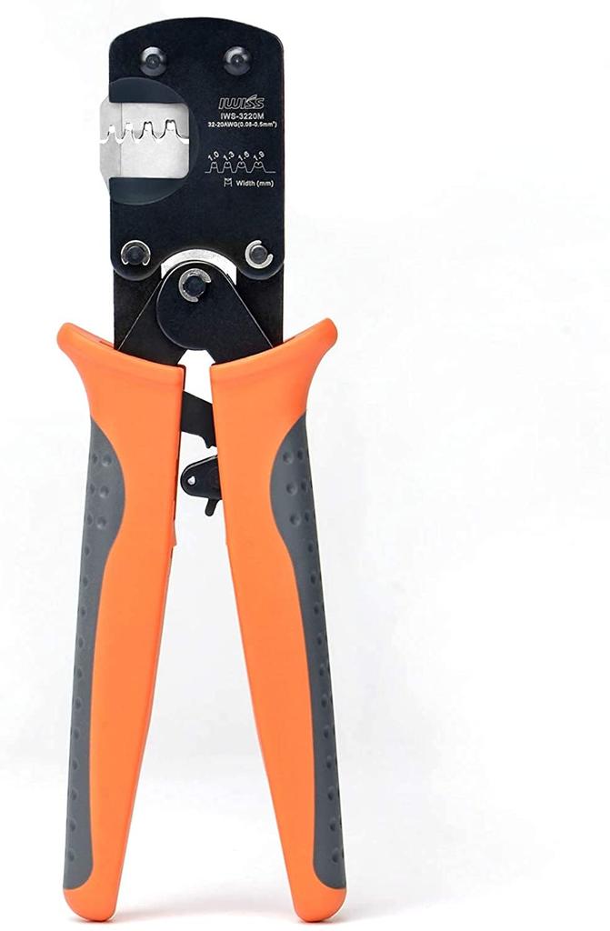 IWISS JST Connector Crimping Ratchet Open Compatible with Micro Terminals IWS-3220M Pliers, Type, Barrel, 0.03-0.5mm²