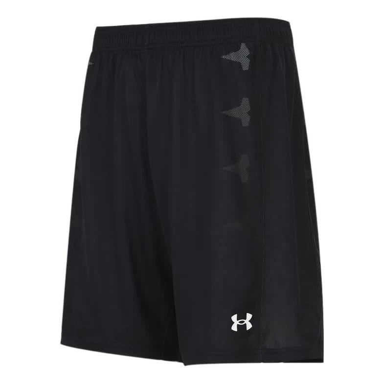 Under Armour All Over Print Loose Fit Short Sleeve Training Knit Shorts Casual Sports Set Unisex Sets Black 21500531-001+21500206-001