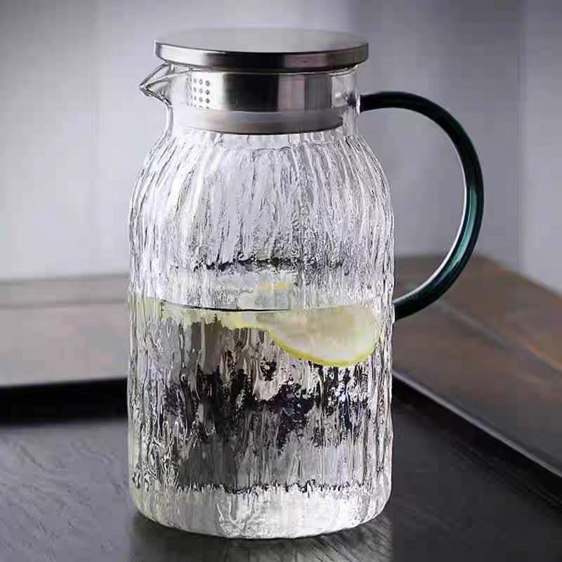 Кувшин для холодной воды с ледяным узором, стеклянный, термостойкий, из высокоборосиликатного стекла, кувшин для холодной воды, бытовой, большой вместимости, кувшин для сока, чайник