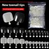 600pcs 12 Sizes False Toe Nails Tips for Nail Salons DIY Nail Art Full Cover Artificial French Short Toenails