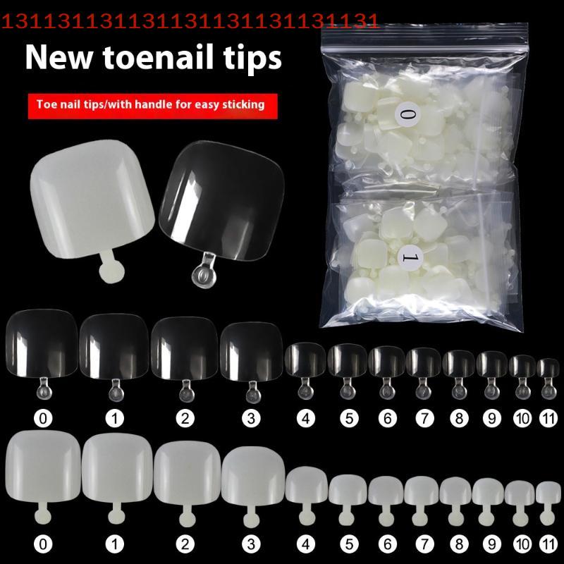 600pcs 12 Sizes False Toe Nails Tips for Nail Salons DIY Nail Art Full Cover Artificial French Short Toenails