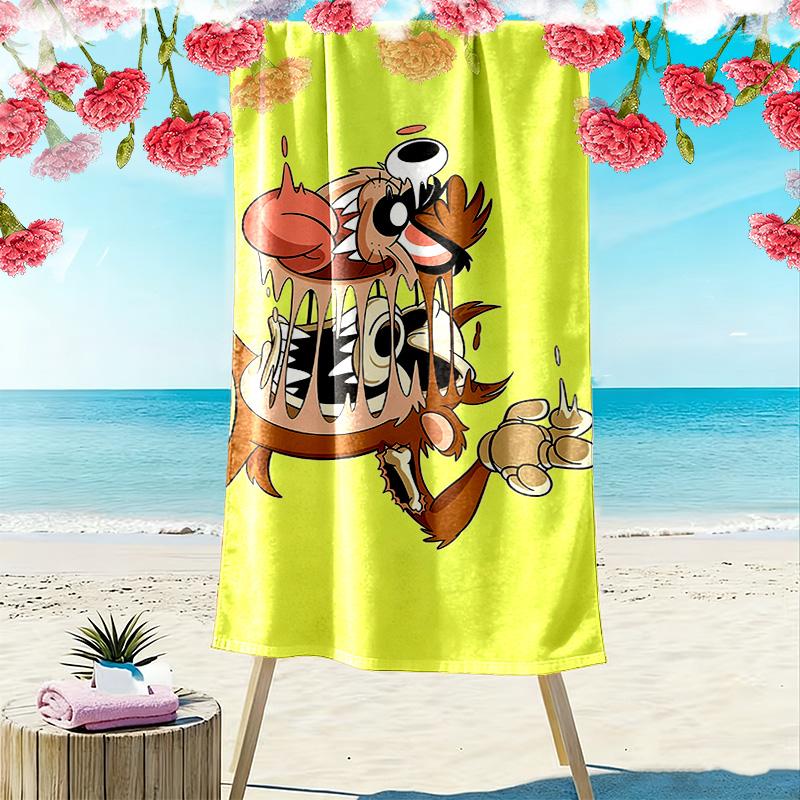 Maniac Tas Print Beach Towel, Large Soft Quick Dry Towel for Beach Camping Swimming