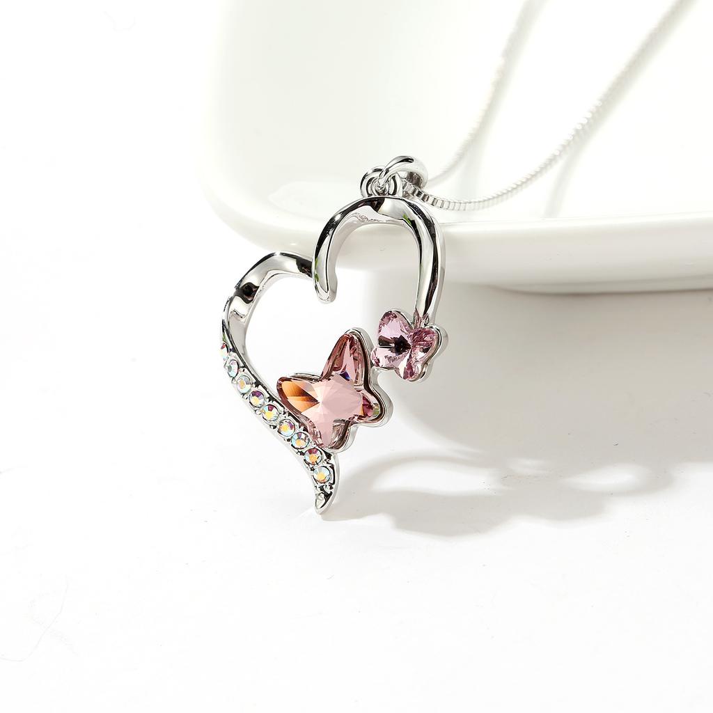 Модное ожерелье с бабочкой из кристаллов Love Crystal, изысканное женское ожерелье с цепочкой на ключицу