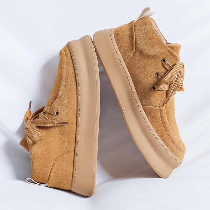 Genuine Leather Men's Casual Boots Fashion Designer Ankle Boots Handmade Sewing Male Walking Shoes Warm Plush Fur Winter Boots