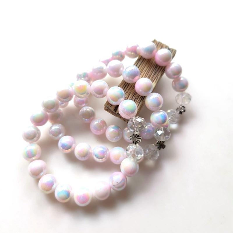 Унисекс Браслет-цепочка на руку Бусины для медитации Браслет на запястье Гладкие круглые бусины Регулируемый размер Браслеты Аксессуар для мужчин Женщин