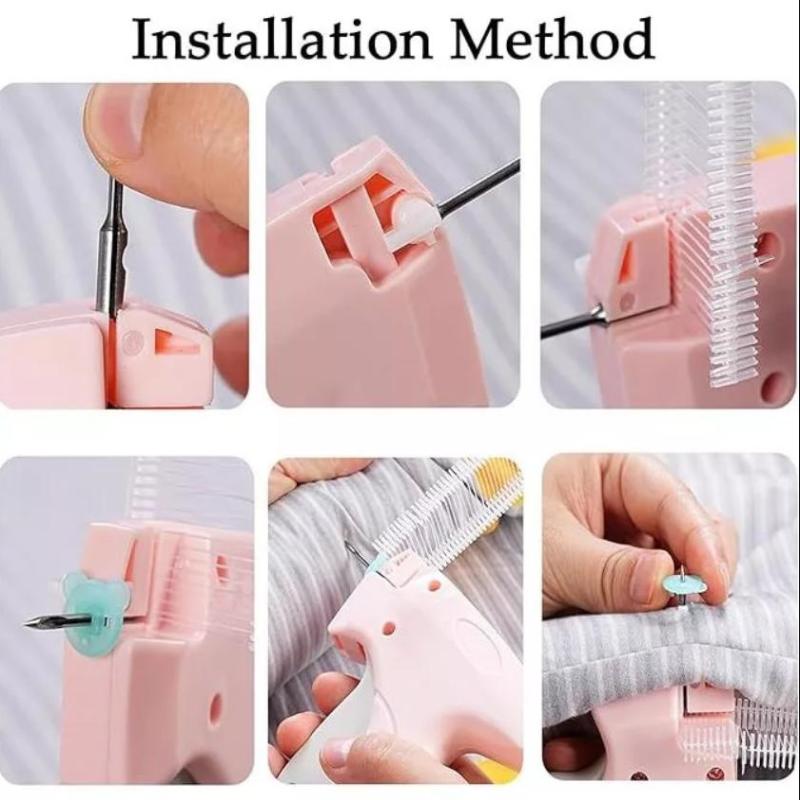 Пистолет для этикеток Держатель для квилтов Пистолет для бирок Мягкий силиконовый Безигольный защелкивающийся Одноигольный швейный пистолет Не оставляющий следов лист Противоскользящий инструмент