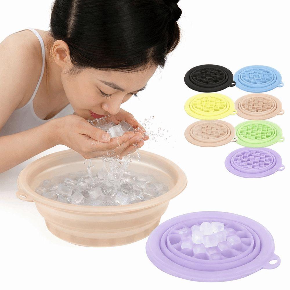 Portable Silicone Ice Bath Washbasin Foldable Improved Blood Circulation Ice Washbowl Relief Stress Face Dipping Bowl Travel