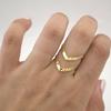 Knuckle Ring Half Opened Jewelry Double V-shaped Adjustable Vintage Women Lucky