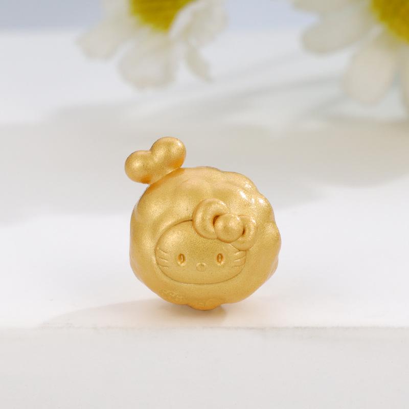 Стерлинговое серебро 999 Hello Kitty Ножка жареной курицы DIY Плетеная веревка Бусины Ювелирные аксессуары