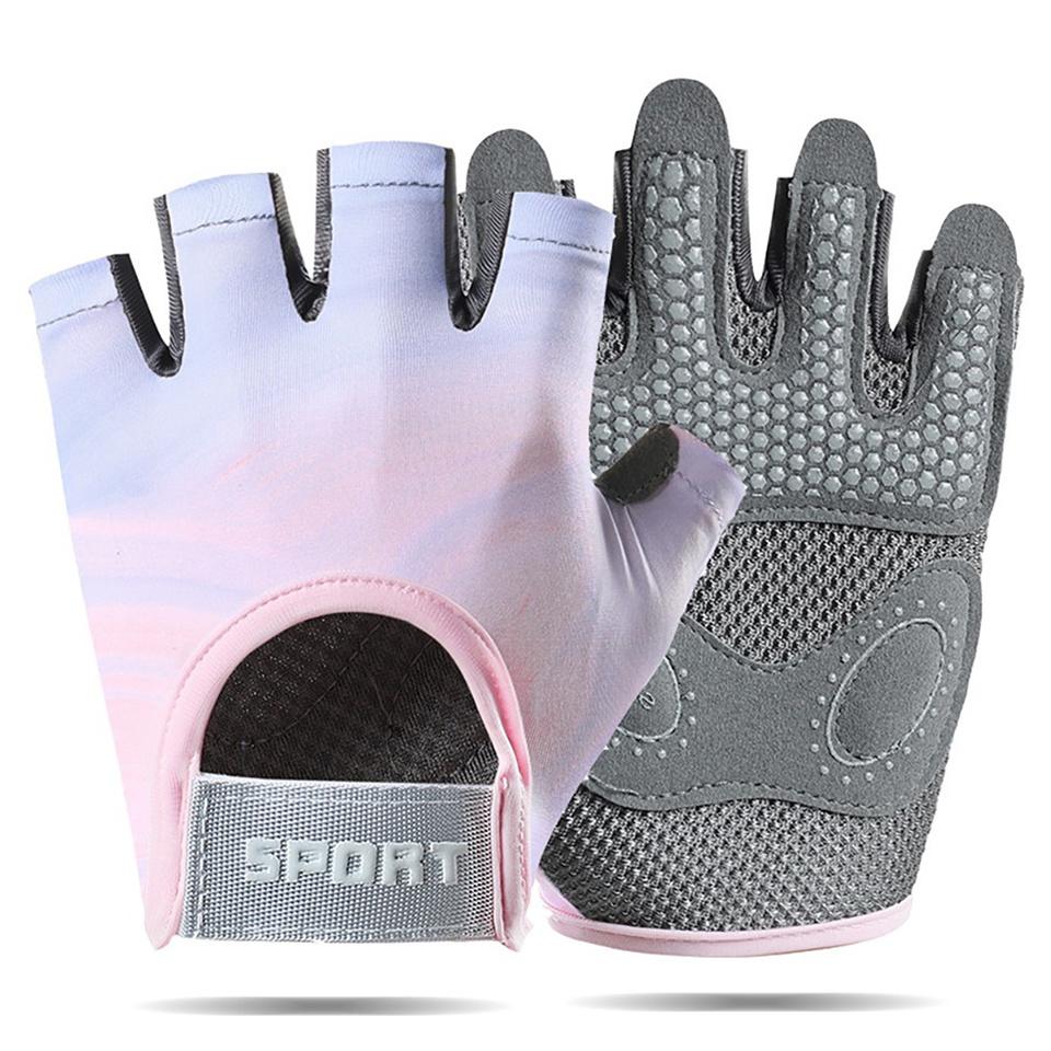 Fitness Gloves Half Finger Breathable Non Slip Gym Cycling Spinning Gloves Lightweight Ventilated Palm Hand Protection