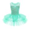 Детское платье-купальник без рукавов с блестками для балета, танцев, гимнастики, одежда для балерины, одежда для сценического танца