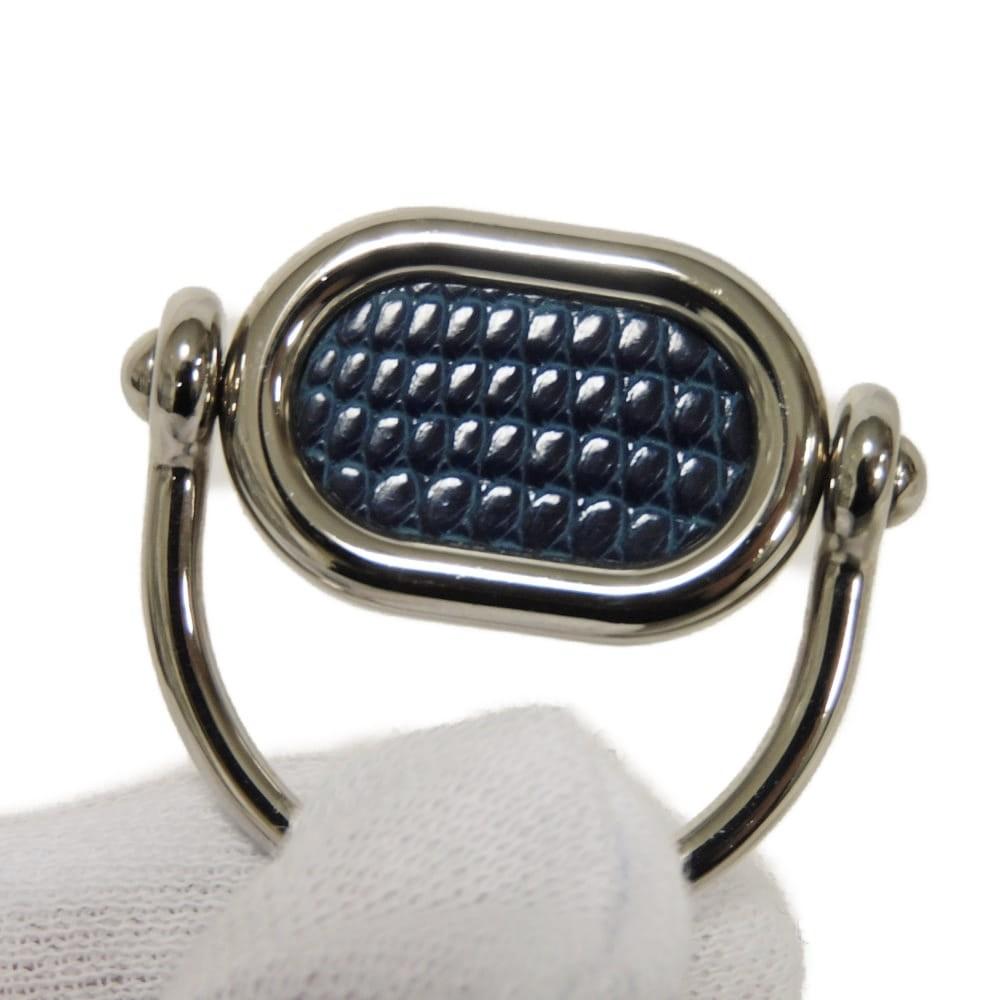 Used 9212 Odyssey Pendant Top 7984 Logo Silver Choker Excellent Condition Exotic Lizard Blue Unisex from Japan AUTHENTIC