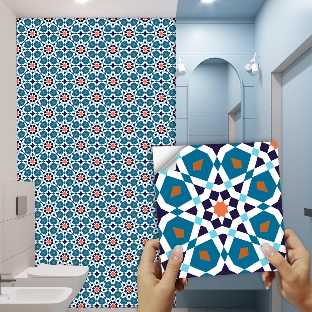 10 шт., настенная наклейка на плитку в марокканском стиле, кухонный фартук, шкаф, декор для ванной комнаты, водостойкие художественные наклейки на стены