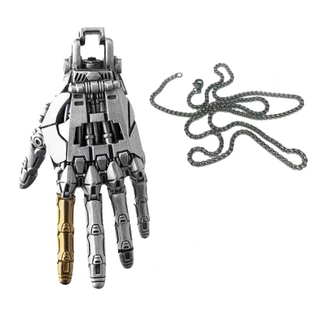 Portable Mechanical Bionic Hand Pendant Jewelry Accessories Steampunk Mechanical Hands Necklace