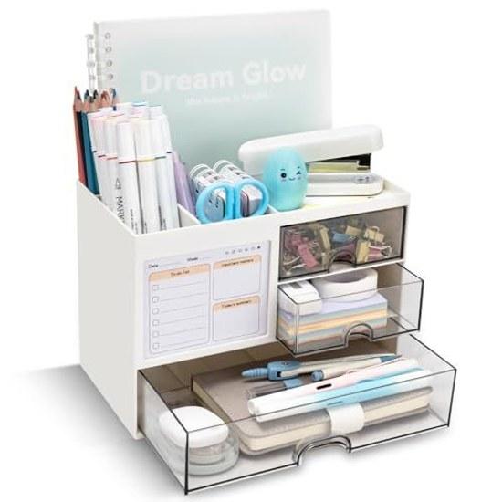 Desk organizerdesktop storagesmall item holderlarge capacitydrawerpen holderstorage boxno assembly requiredstationerycosmeticsremote