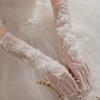 Elegant Fairy Long Wedding Tull Gloves Lace Flower Mesh Thin Gloves Pography Props Bride Dress Accessories