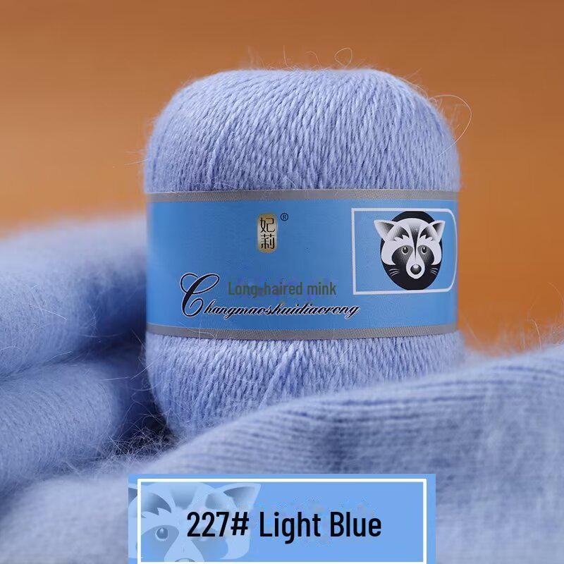 Мягкая пряжа из кашемира ручной работы для шапок и шалей, пряжа из шерсти норки с длинным ворсом средней толщины для вязания крючком