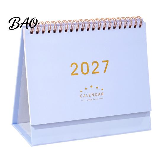 Desktop Memo Pad 2027 Desk Calendar, Standing Flip Minimalist Gold Foil Cover Large Calendar Monthly Planner, Thick Paper for Note Taking, Office Home