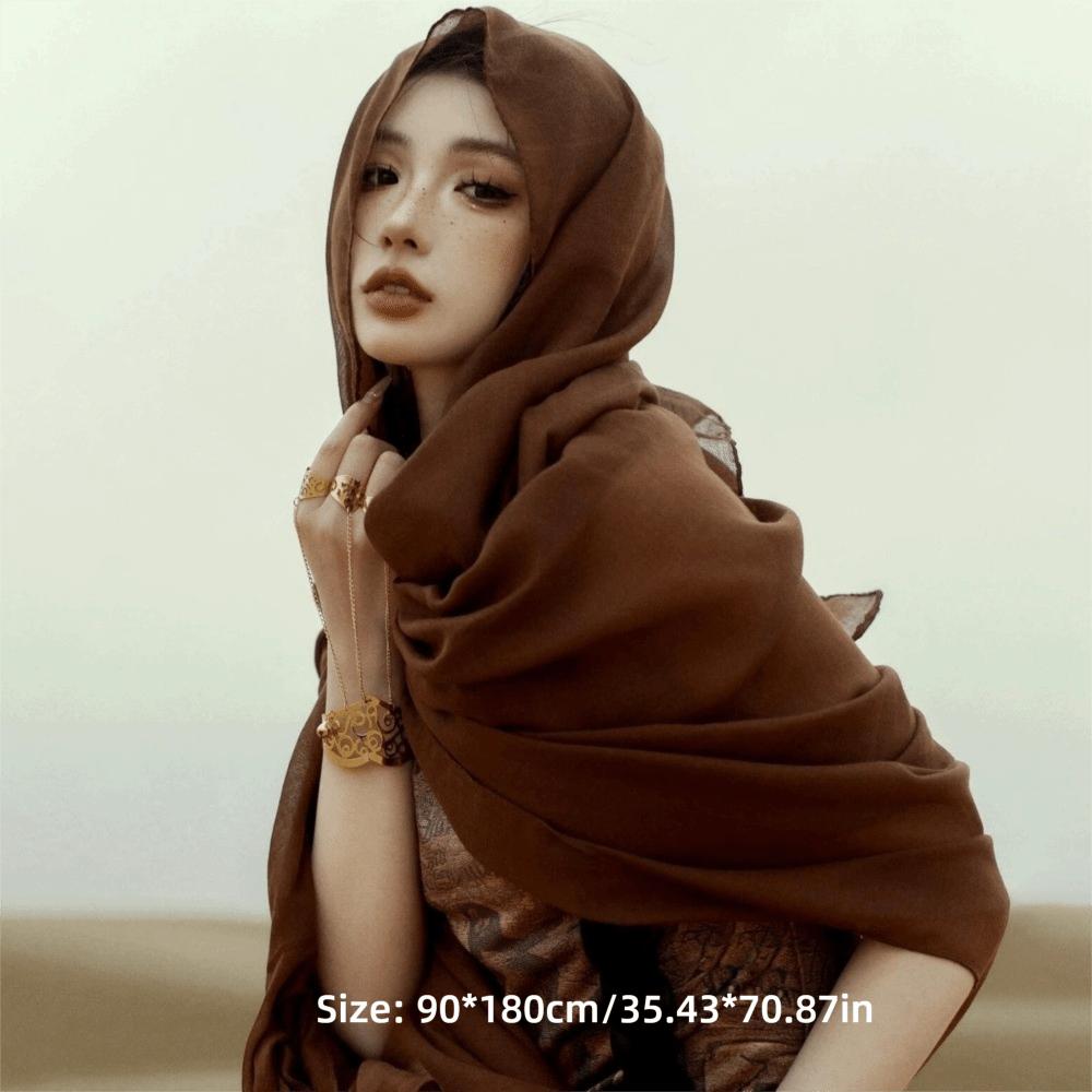 Pure Color Women Plain Scarf Head Wrap Plus Size Hijab Fashion Female Beach Shawl