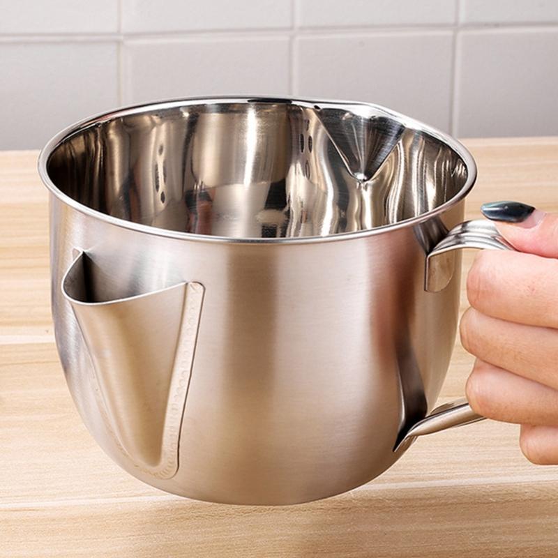 Многоцелевой стальной кухонный фильтр для масла и супа, дуршлаг-чаша с надежной ручкой и функцией легкого обслуживания