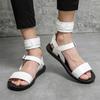Fashion Summer White Sandals Men's High-waisted Breathable Roman Sandals Fashion Personality Flat Outdoor Beach Shoes Designer Sandals