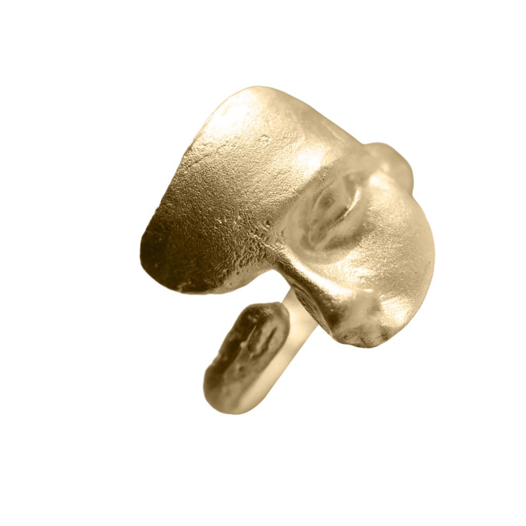 Stylish Unisex Rings Mask Shape Modern Opeining Rings Unique Adjustable Rings Copper Texture Couple Rings for Daily