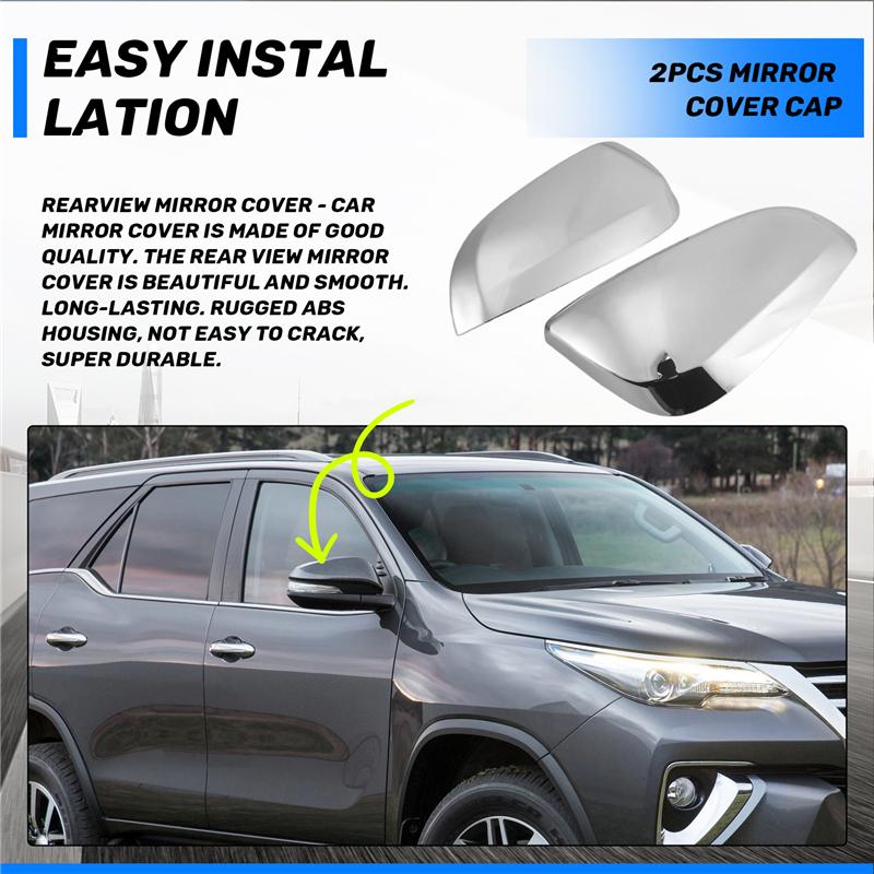 Car Rear View Mirror Decoration Side Door Mirror Cover Cap For Toyota Hilux Revo Vigo Fortuner Highlander RAV4 Innova